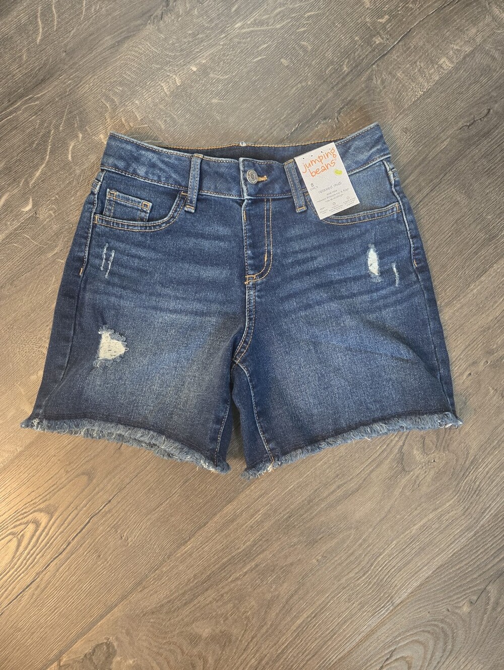Jumping beans Dark Blue Distressed Denim Shorts - Girls